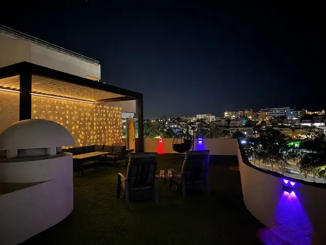 O terraço à noite
